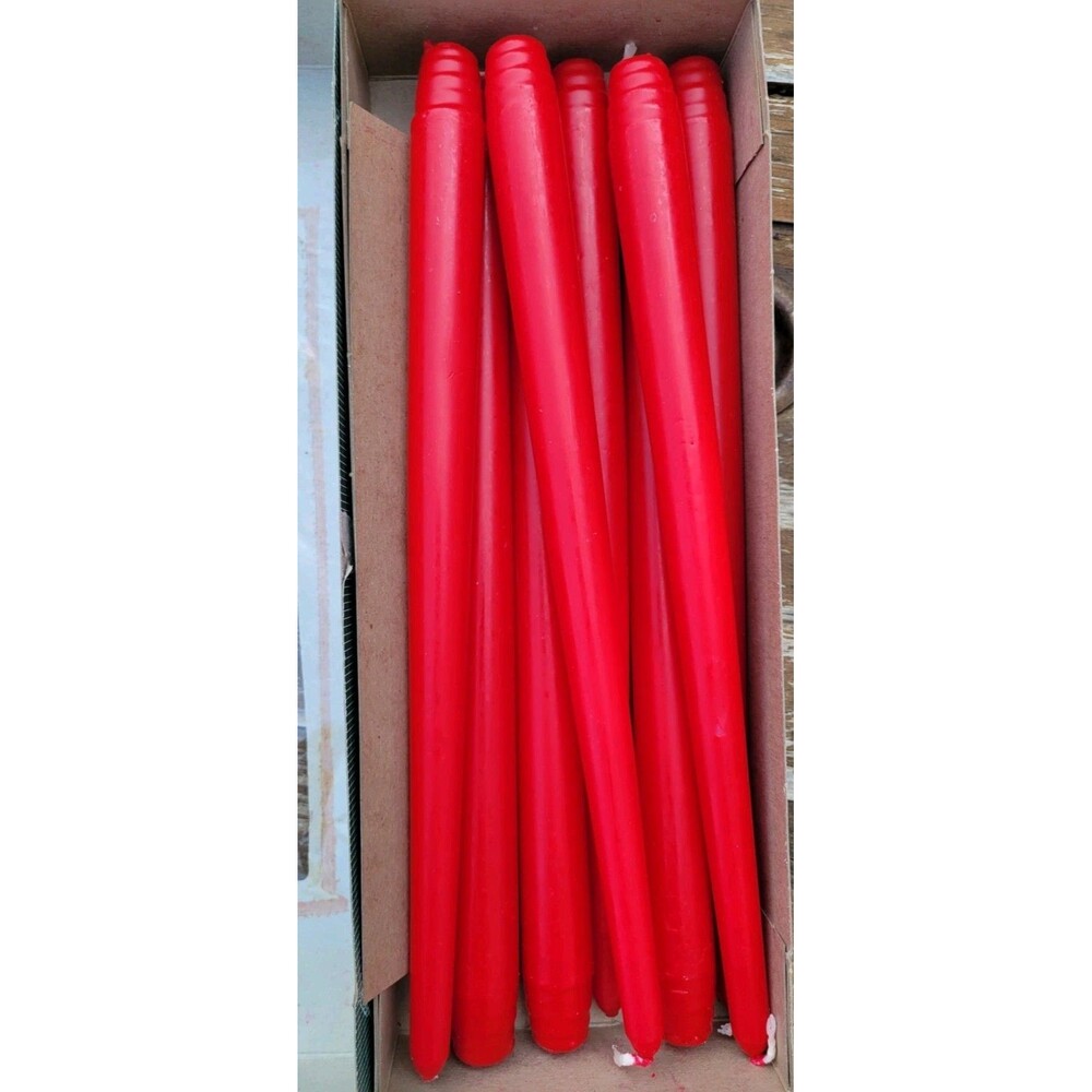 Candle-lite Taper Candles Red Wax Tapered Shape 12 in Height Holiday Decor